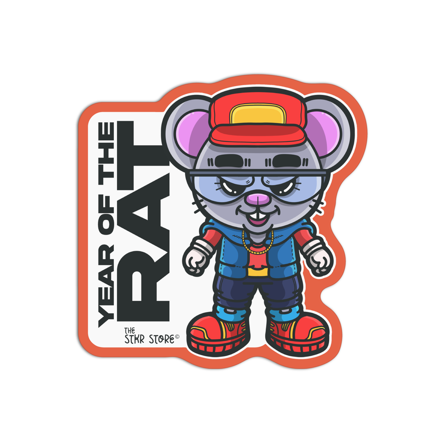 Year of the Rat Zodiac Cyber Punk Sticker