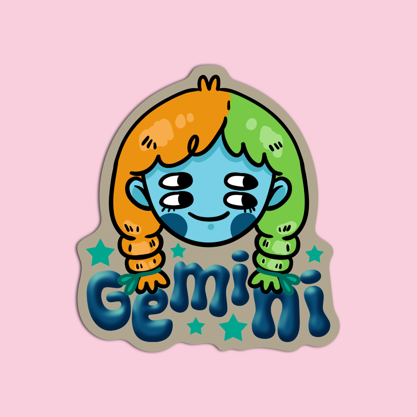 Gemini Cute Zodiac Sign Sticker