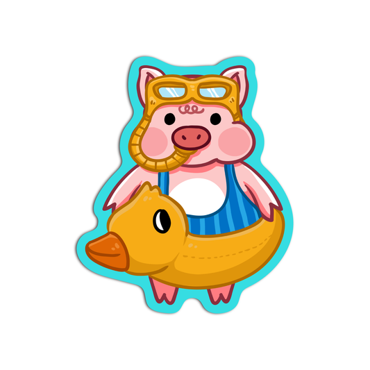 Cute Pig with floaties Sticker