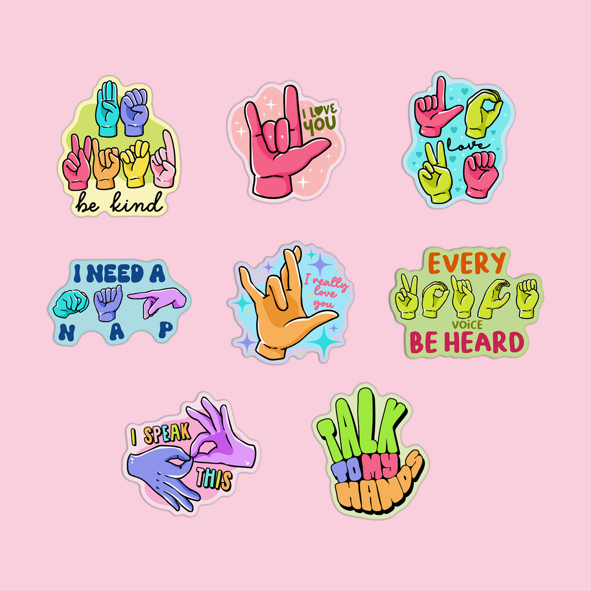Asl Welcome Sticker American Sign Language (ASL) Sticker Pack – GirlsPrintingHouse