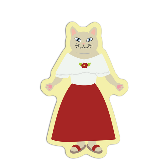 Beige Filipiñiana Cat Series Stickers
