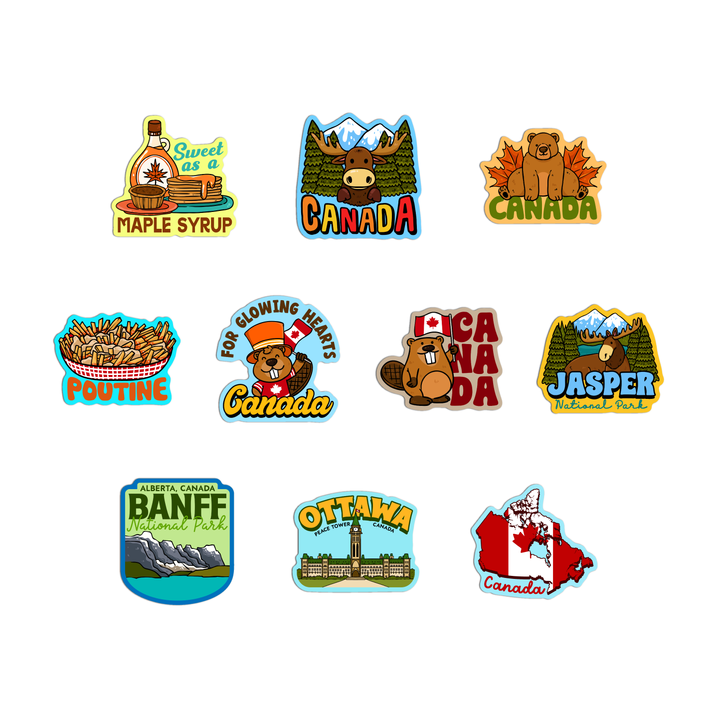 Canada Sticker Sample Canada Sticker Pack – GirlsPrintingHouse