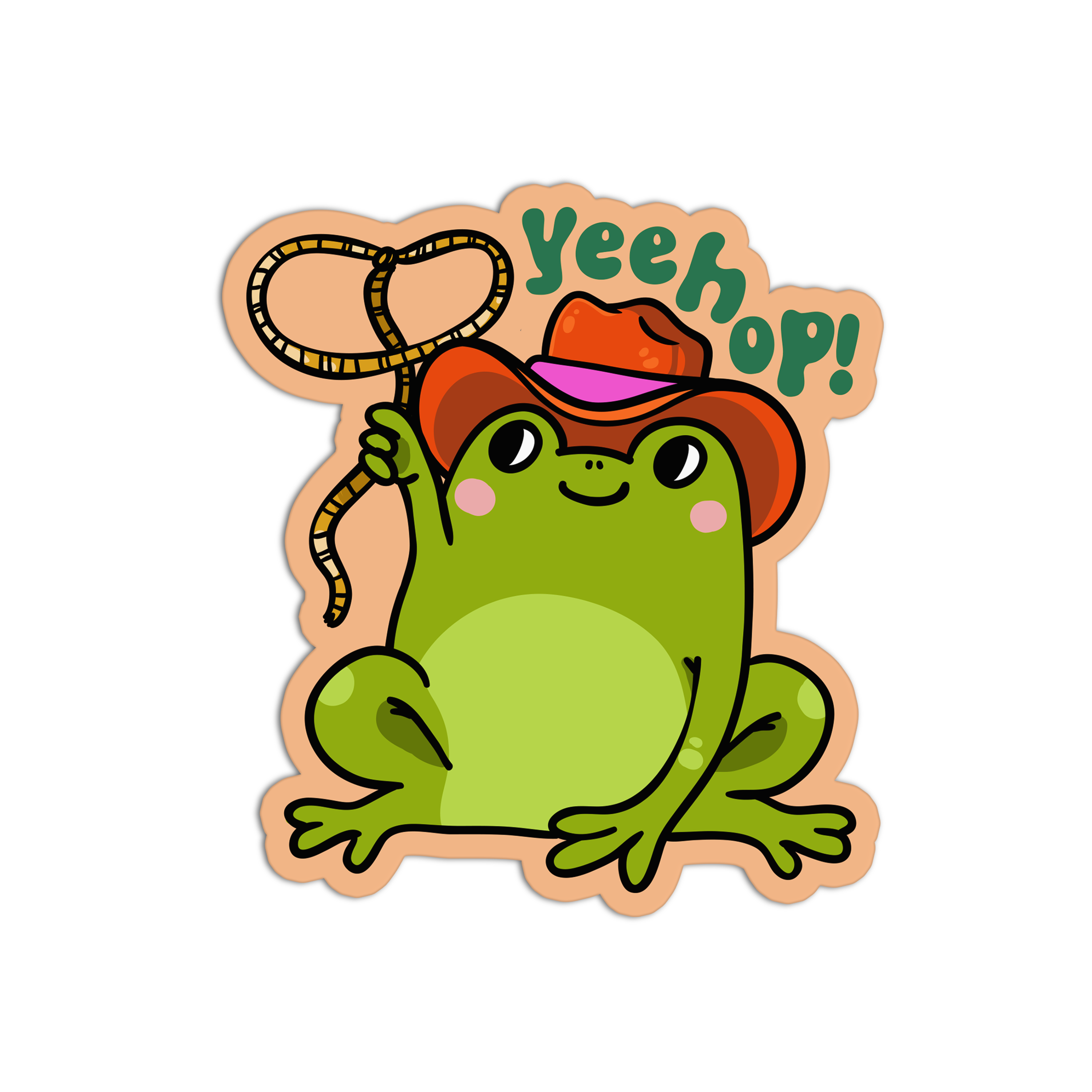 Frog Cowboy Sticker – GirlsPrintingHouse