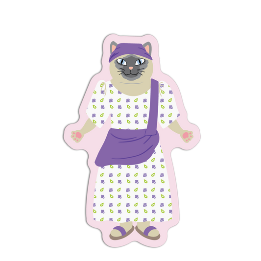 Cream and Gray Filipiñiana Cat Series Stickers