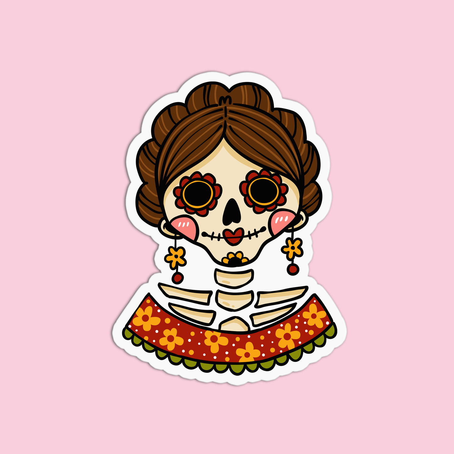 Mexican Skull Day Of the Dead Halloween Sticker