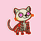 Skeleton Cat Day Of the Dead Halloween Sticker