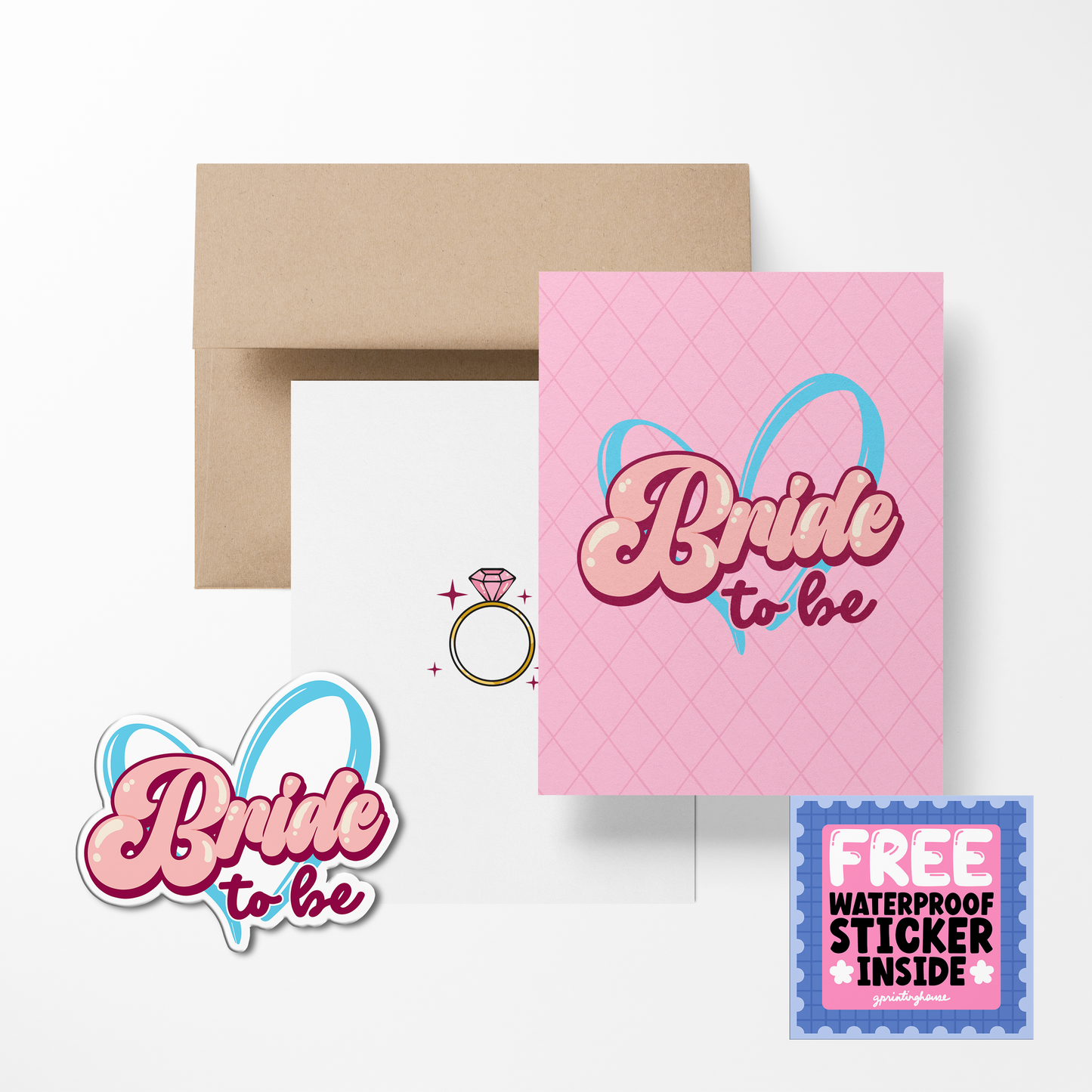 Bride to be Cute Wedding Greeting Card with Stickers