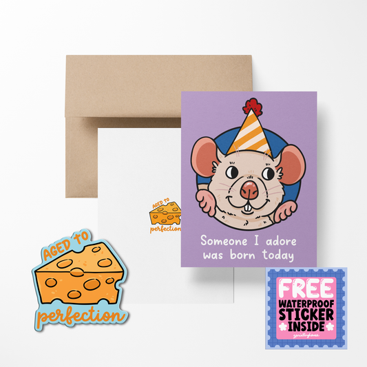 Someone i adore was born today Cute Greeting Card with Stickers