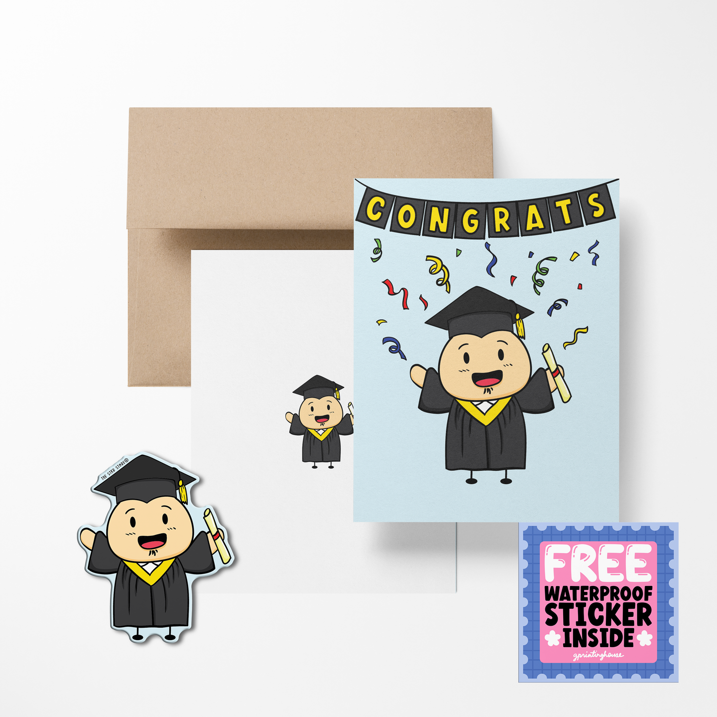 Congrats Potato Greeting Card with Stickers