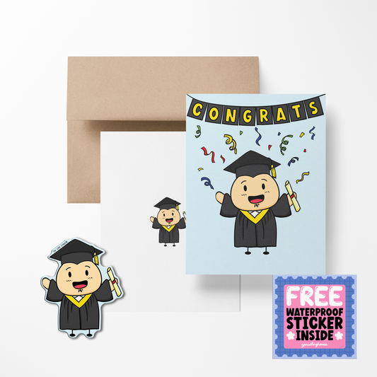Congrats Potato Greeting Card with Stickers