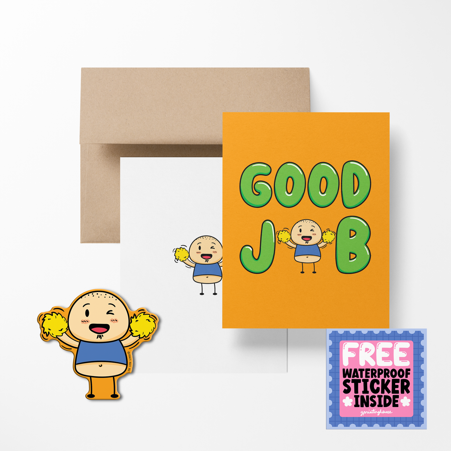 Good Job Potato Greeting Card with Stickers