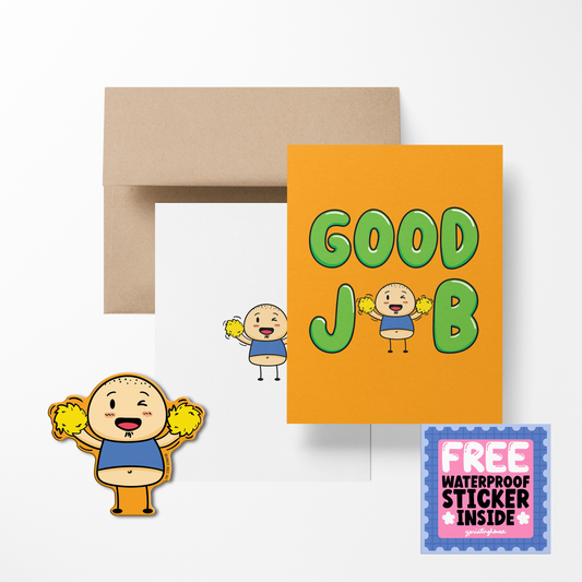 Good Job Potato Greeting Card with Stickers