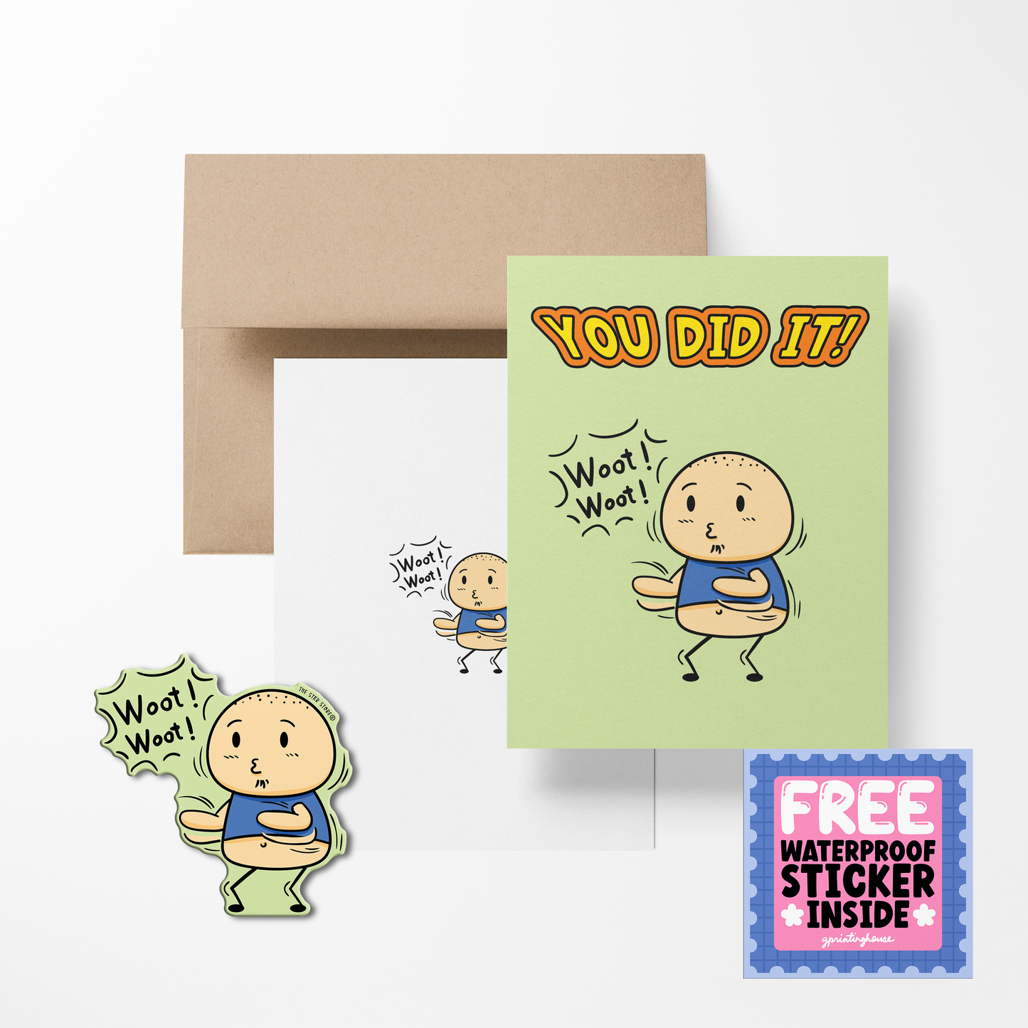 You Did It  Potato Greeting Card with Stickers