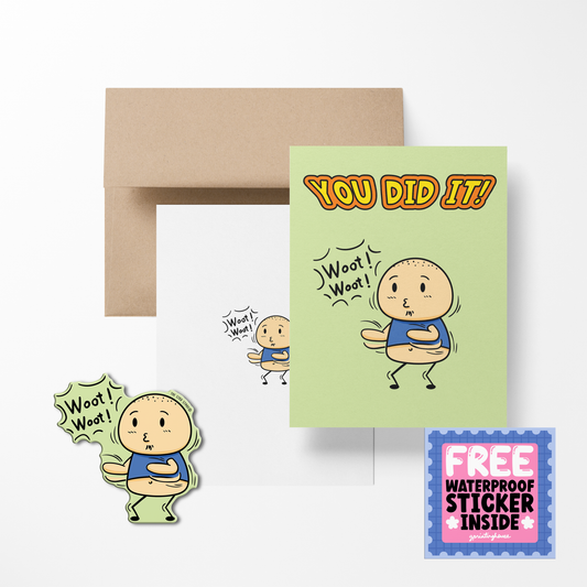 You Did It  Potato Greeting Card with Stickers