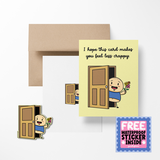 I hope this card makes you feel less crappy Potato Greeting Card with Stickers