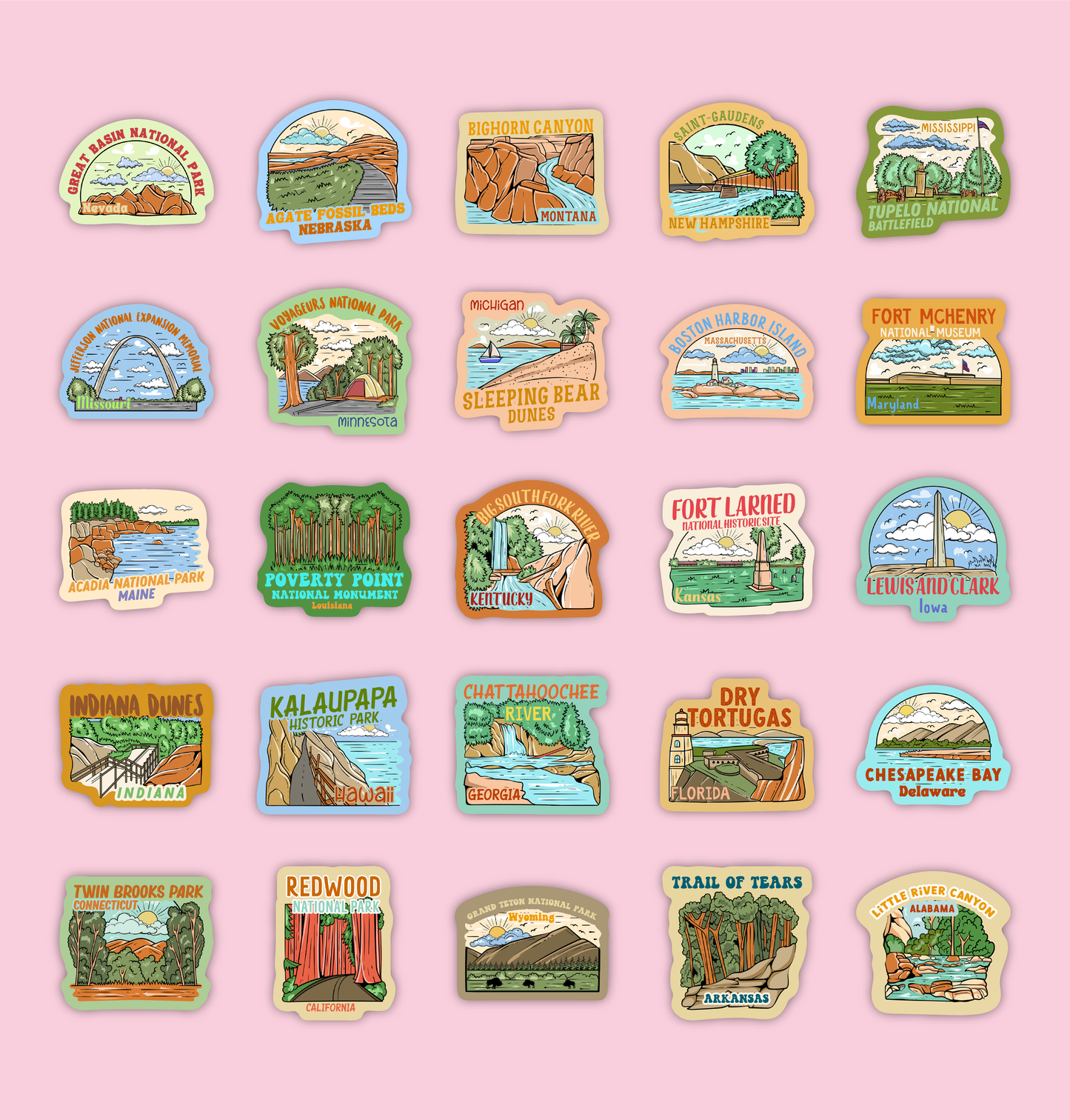 National State Park Sticker Pack