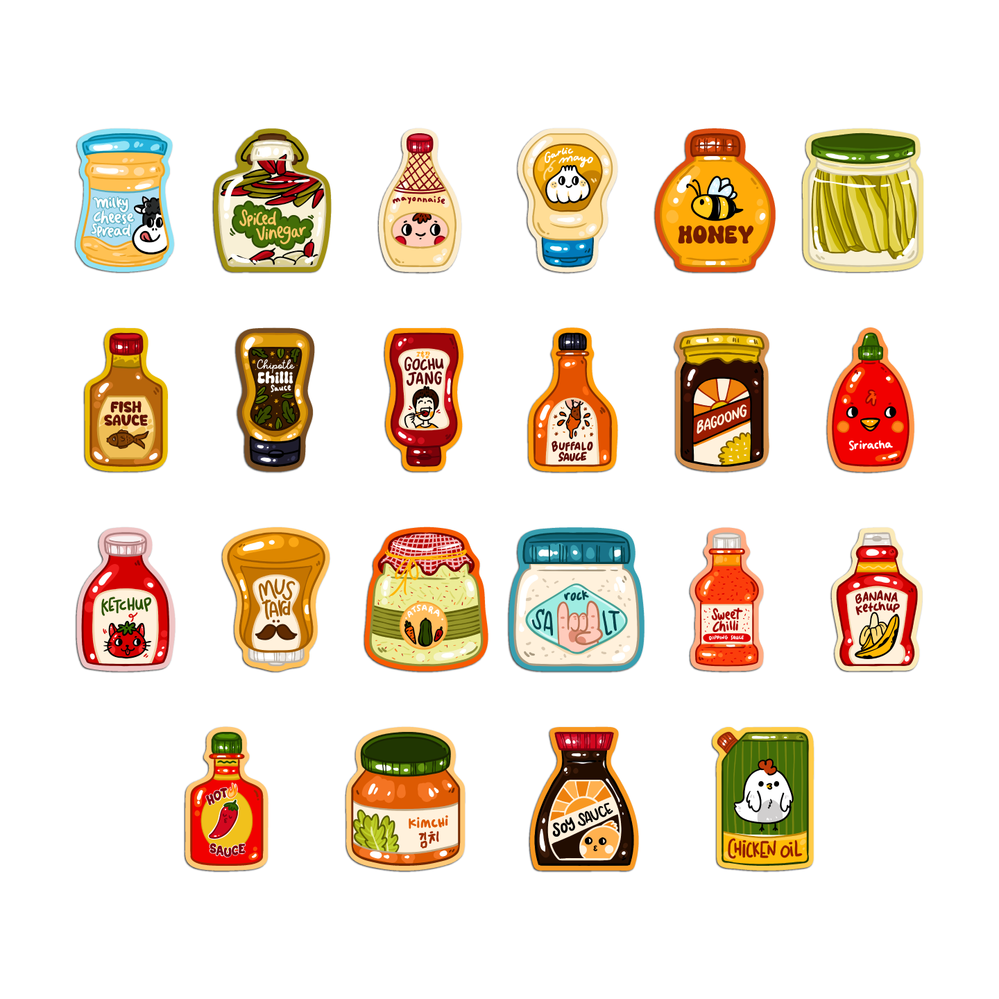 Condiments Sticker Pack – GirlsPrintingHouse