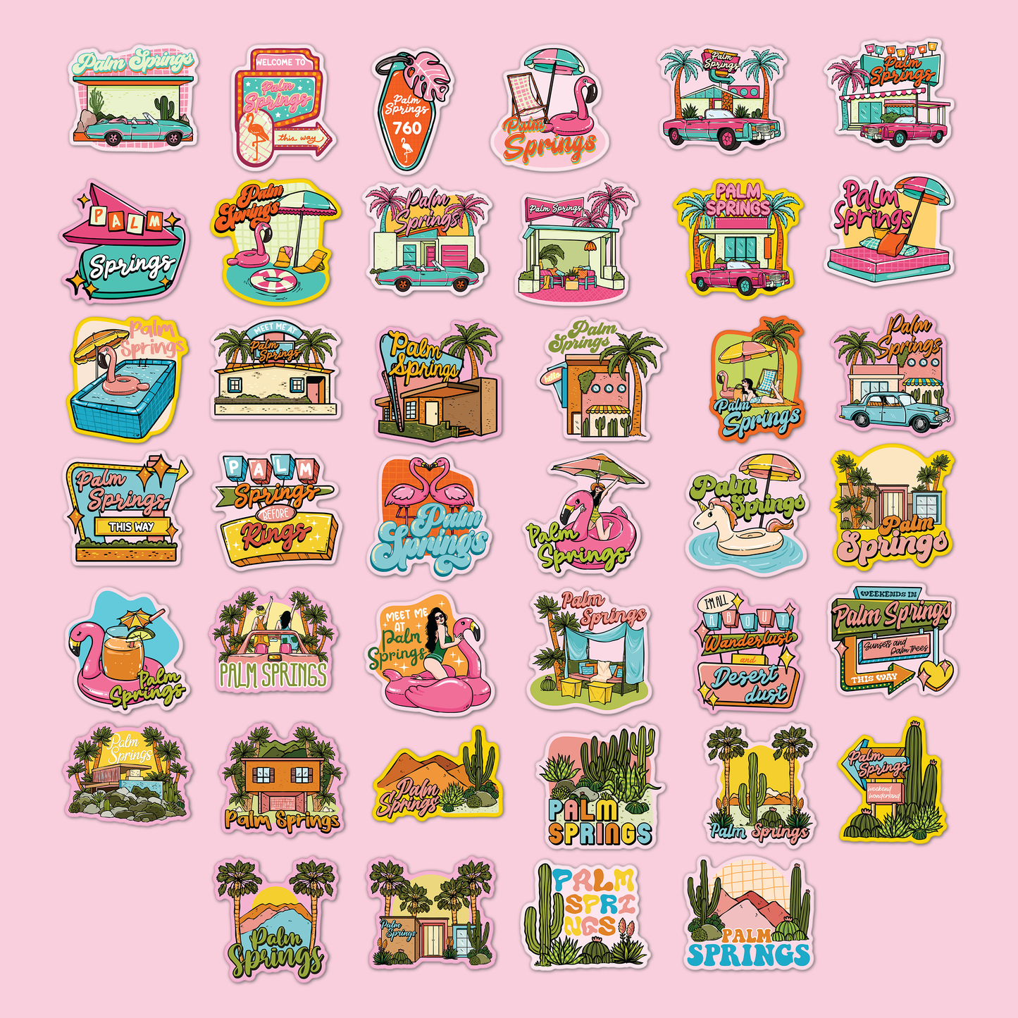 Palm Springs Collection Sticker Pack