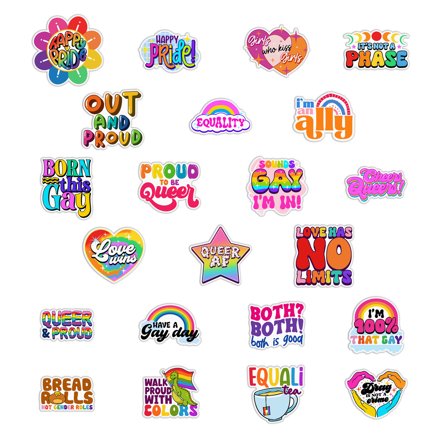 Pride Stickers Collection Sticker Pack – GirlsPrintingHouse