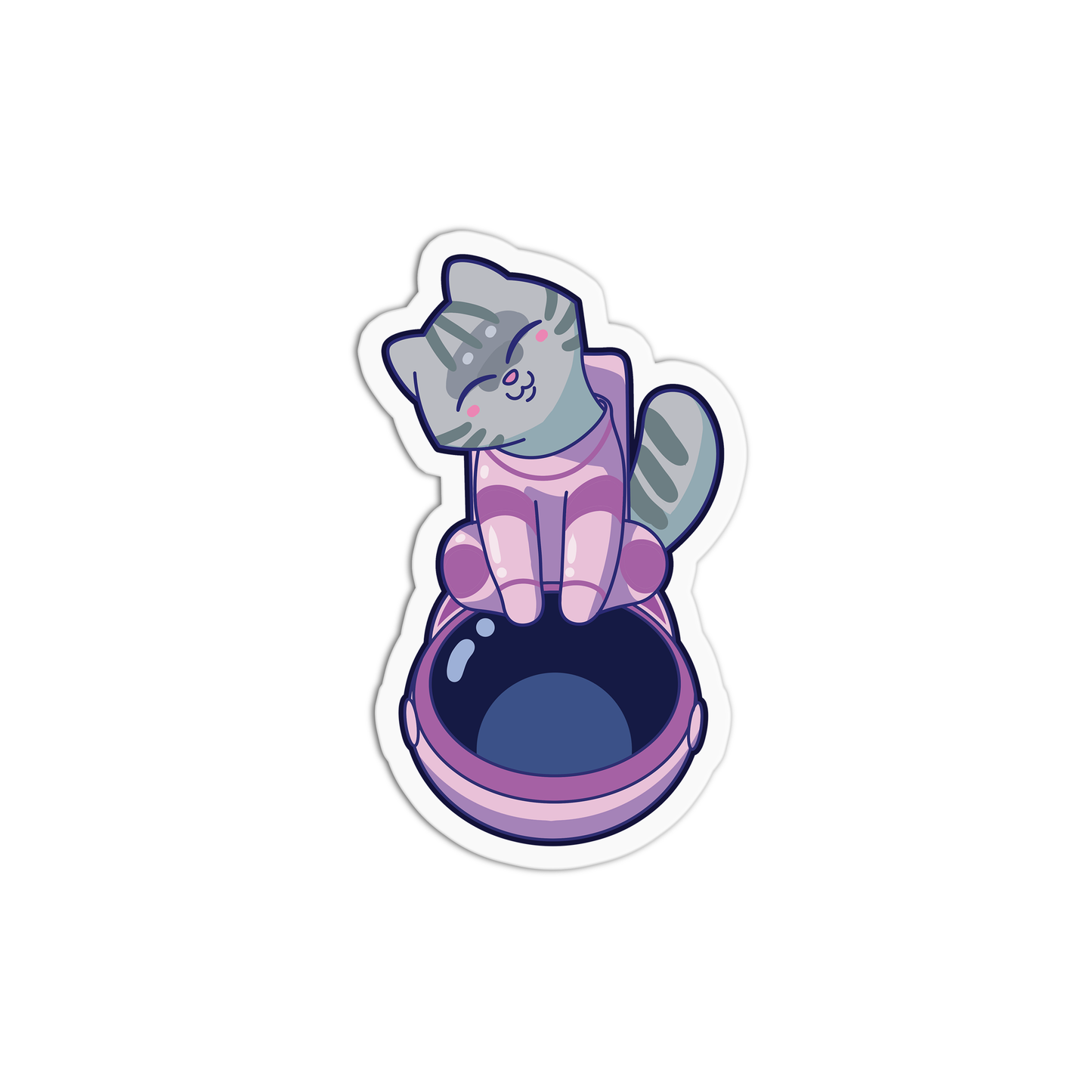 Astronaut Cat Space One Sticker