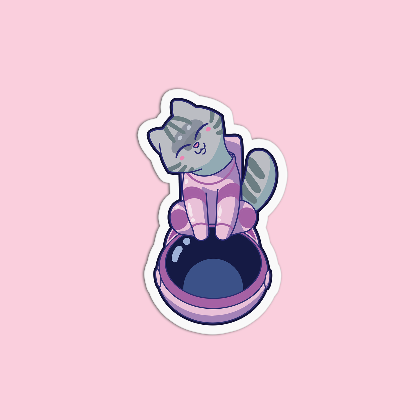 Astronaut Cat Space One Sticker