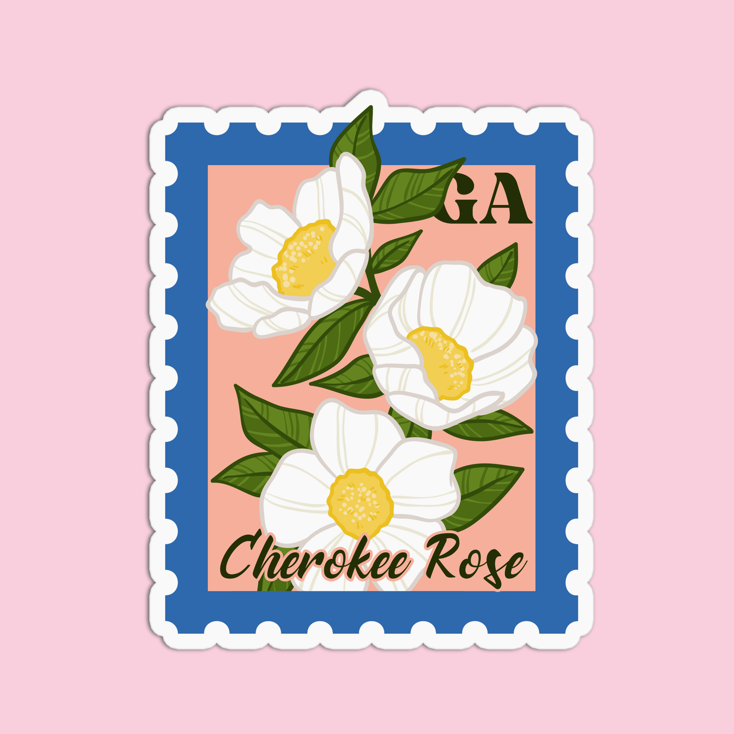 Georgia Cherokee Rose State Flower Stickers