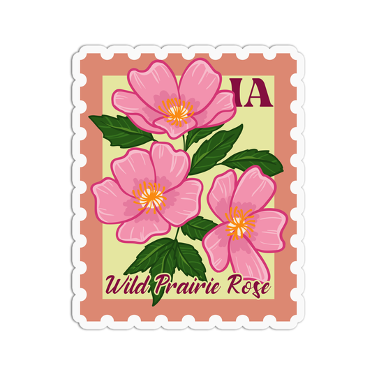 Iowa Wild Prairie Rose State Flower Stickers