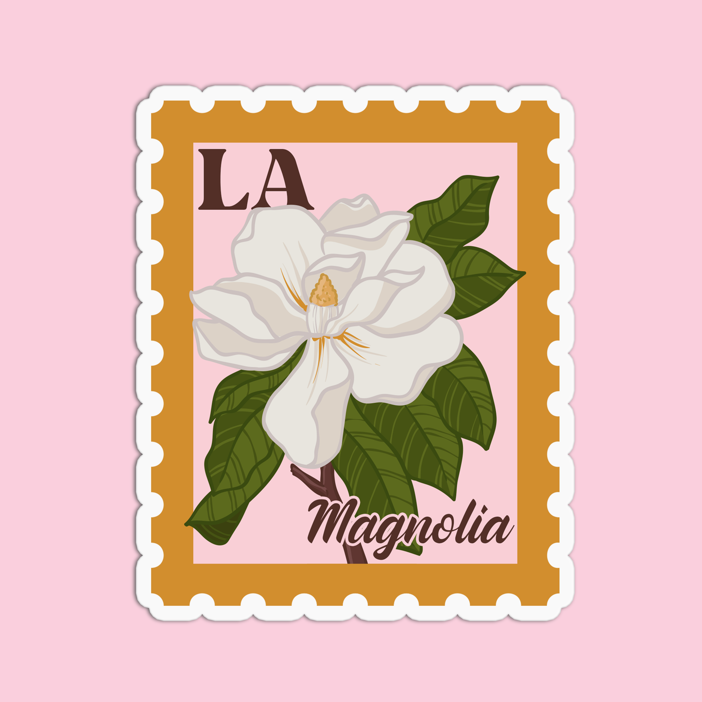 Louisiana Magnolia State Flower Stickers