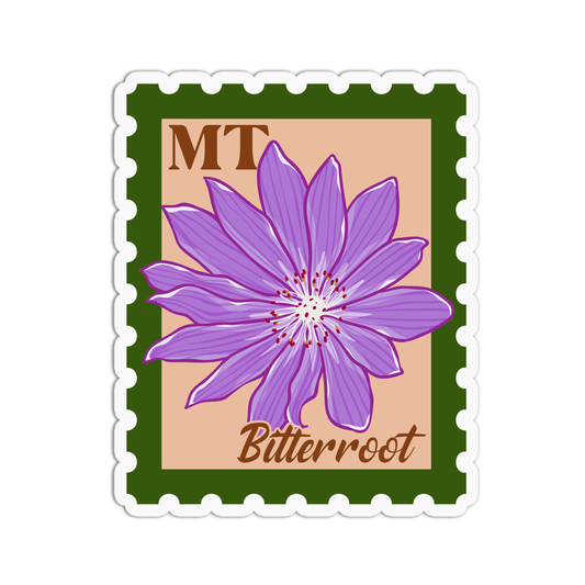 Montana Bitterroot State Flower Stickers