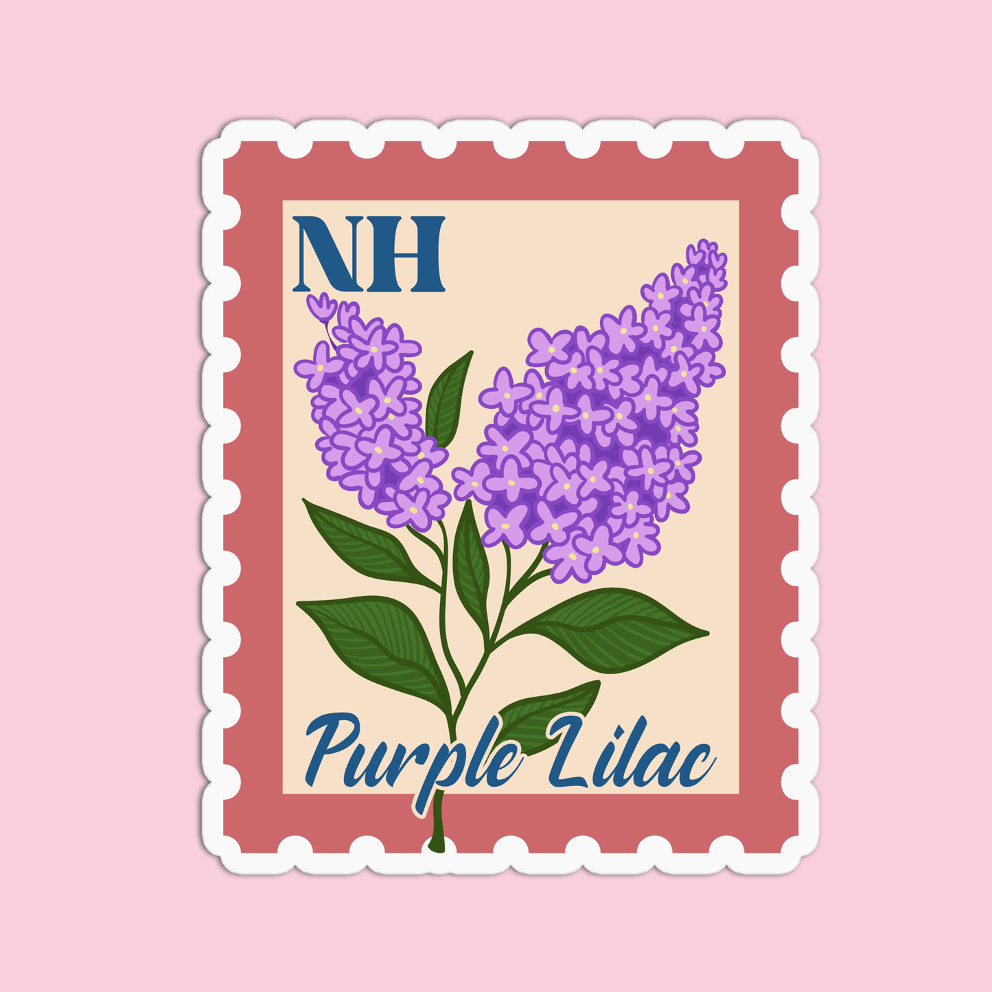 New Hampshire Purple Lilac State Flower Stickers