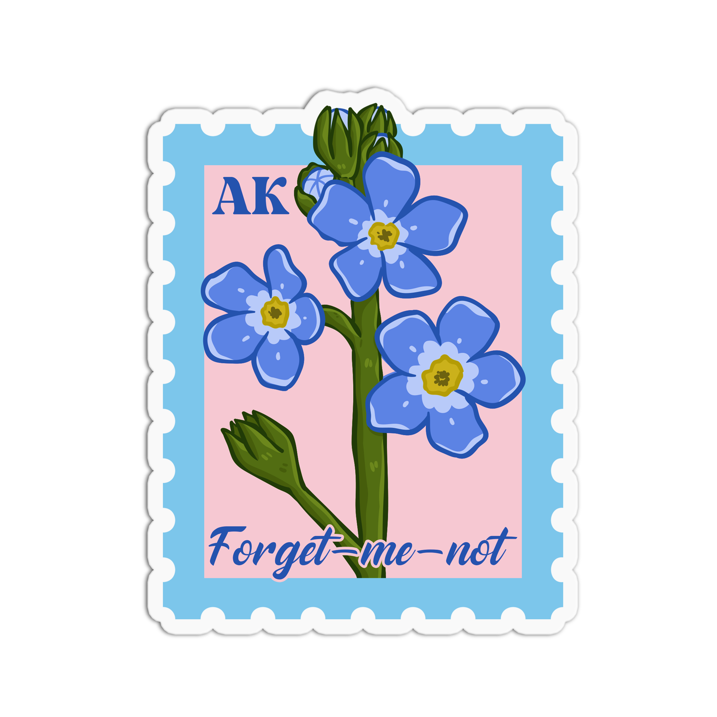 Alaska Forget Me Not State Flower Stickers