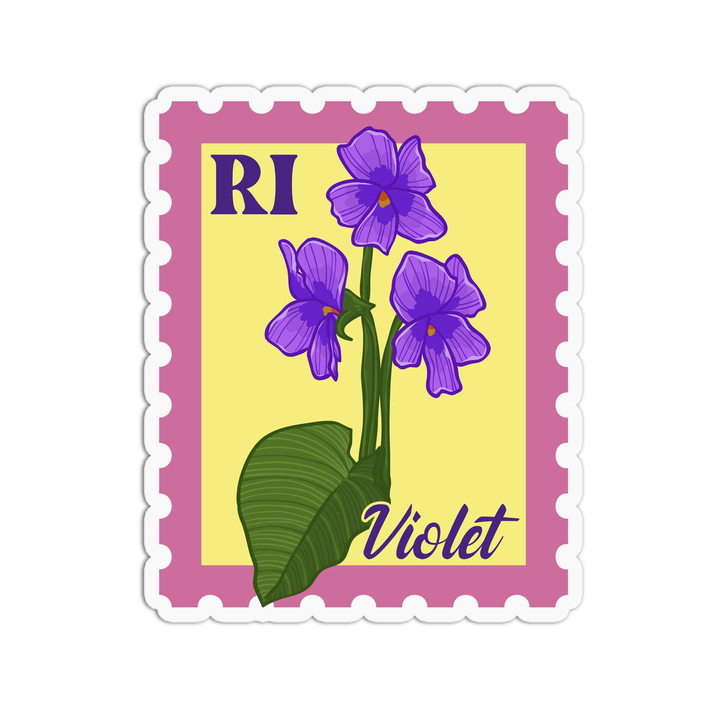 Rhode Island Violet State Flower Stickers