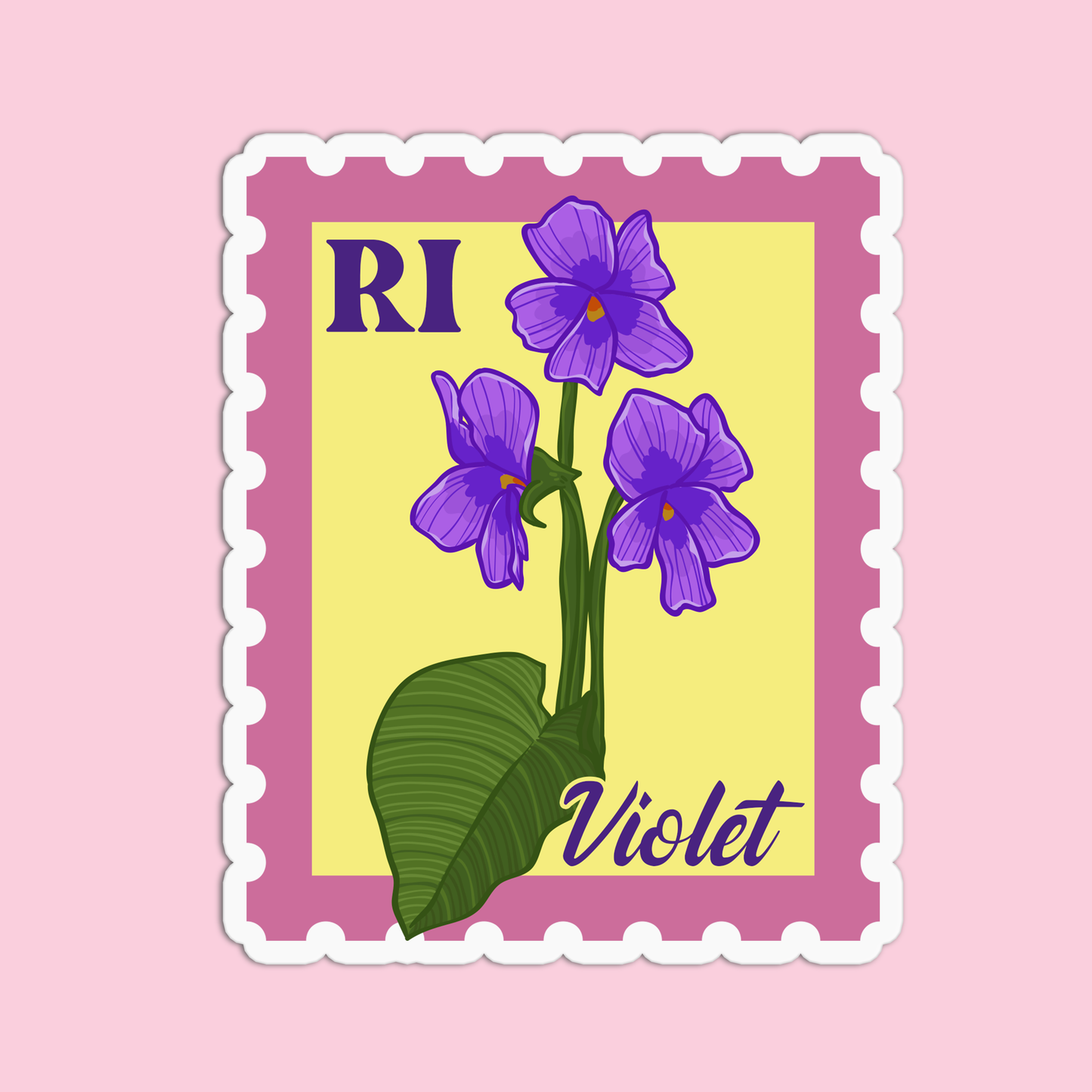 Rhode Island Violet State Flower Stickers