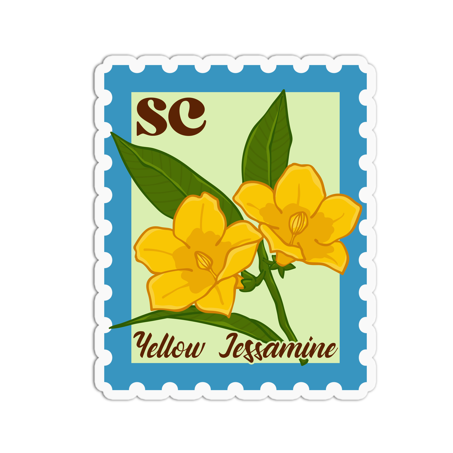 South Carolina Yellow Jessamine State Flower Stickers