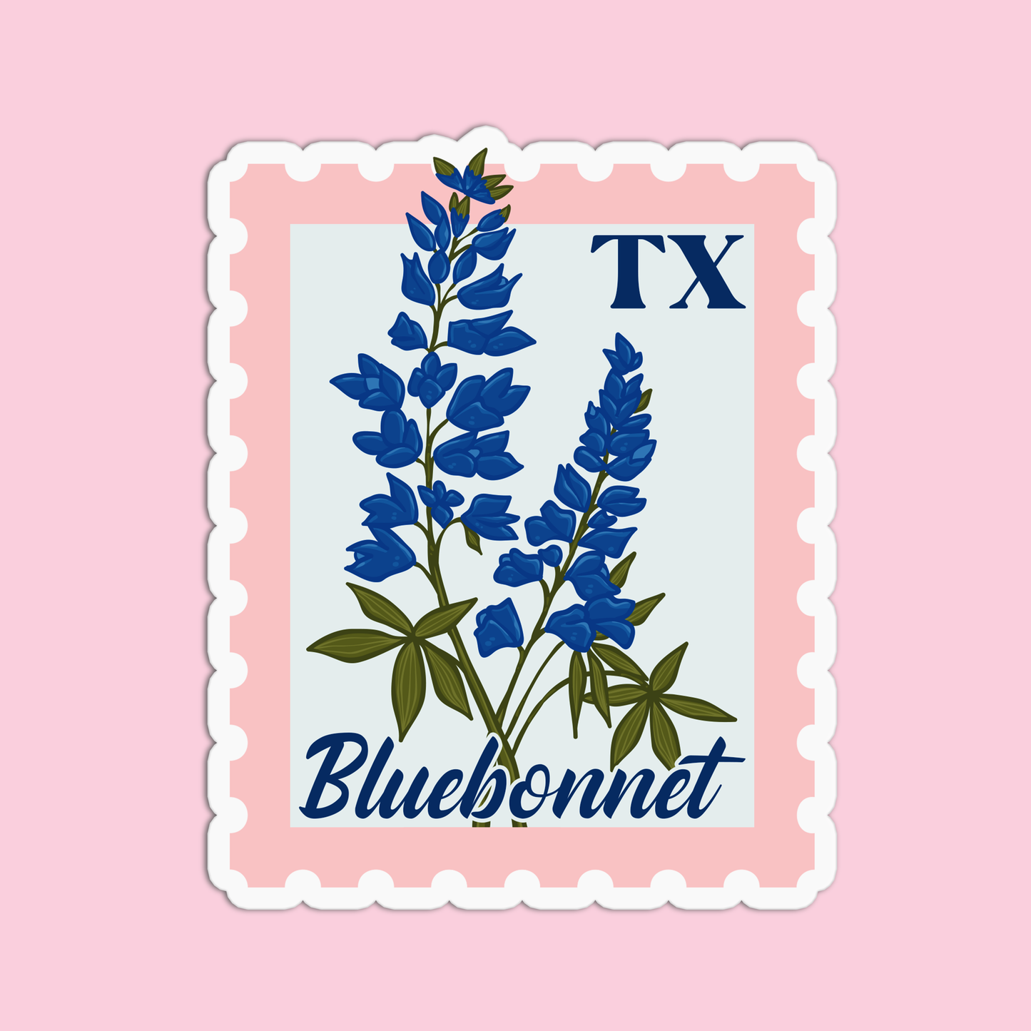 Texas Bluebonnet State Flower Stickers