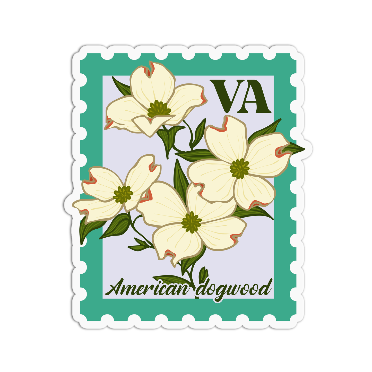 Virginia American Dogwood State Flower Stickers