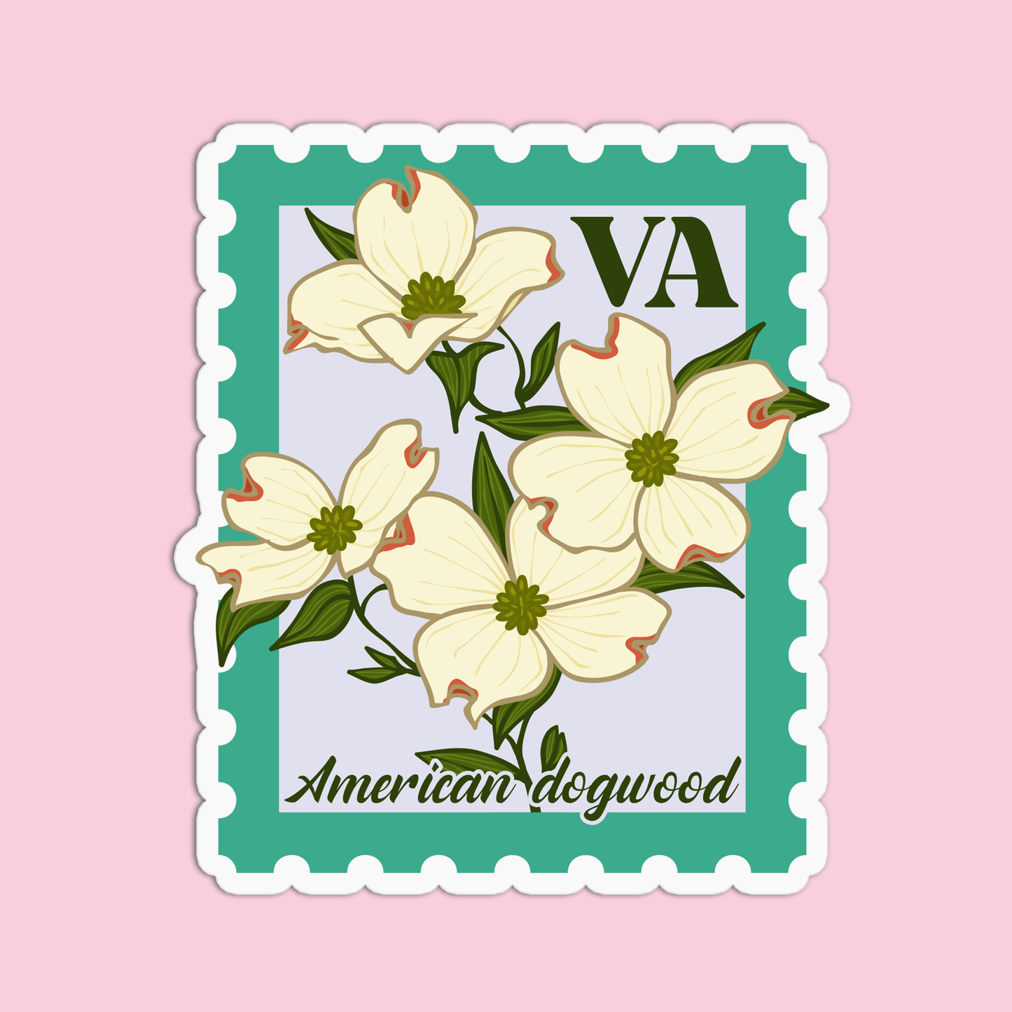 Virginia American Dogwood State Flower Stickers