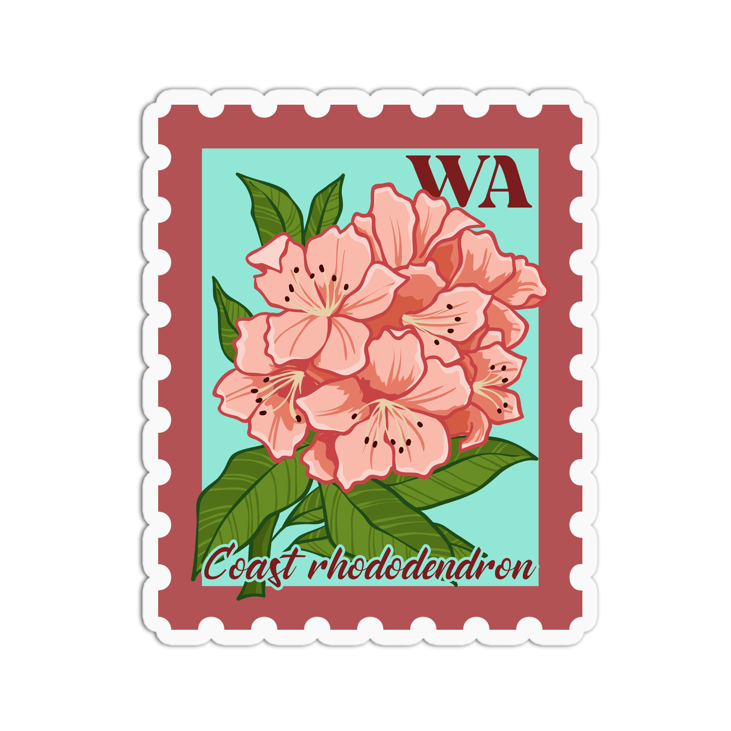 Washington Coast Rhododendron State Flower Stickers