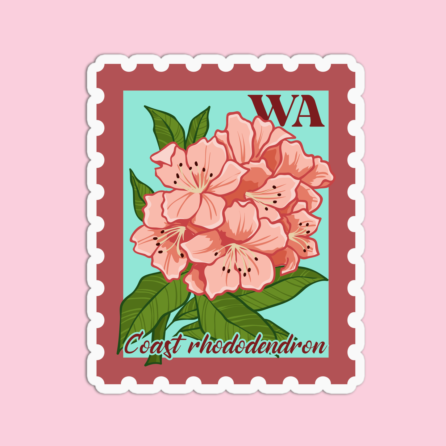 Washington Coast Rhododendron State Flower Stickers