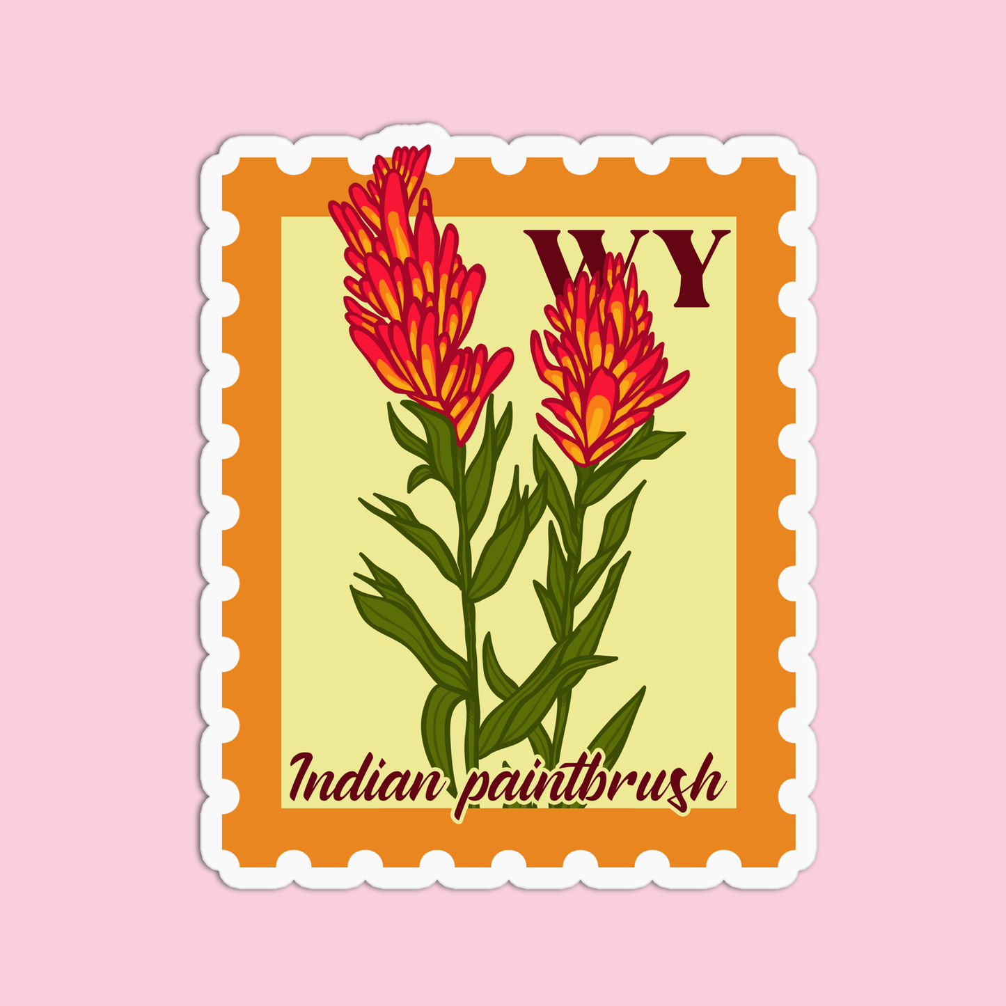 Wyoming Indian Paintbrush State Flower Stickers