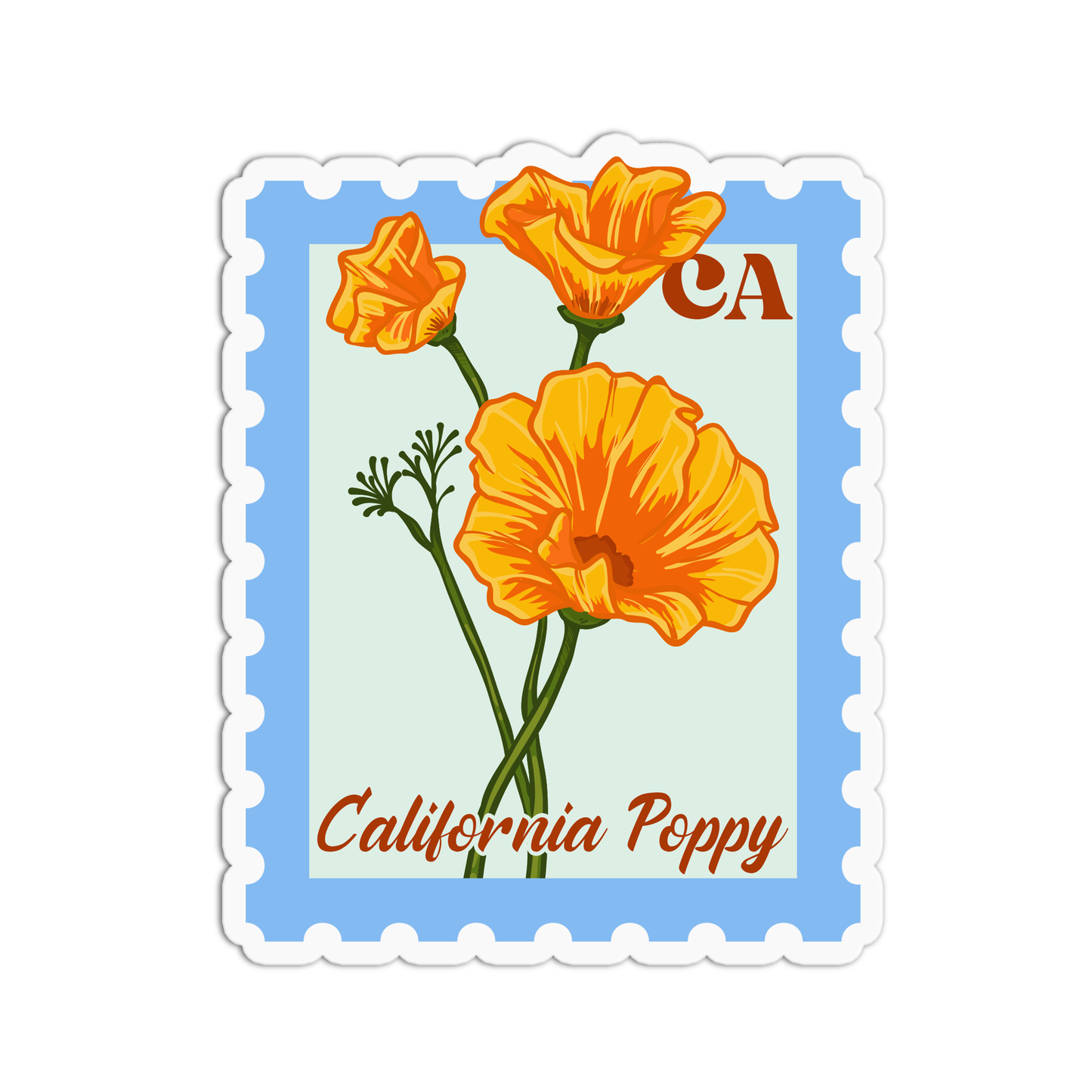 California Poppy State Flower Stickers