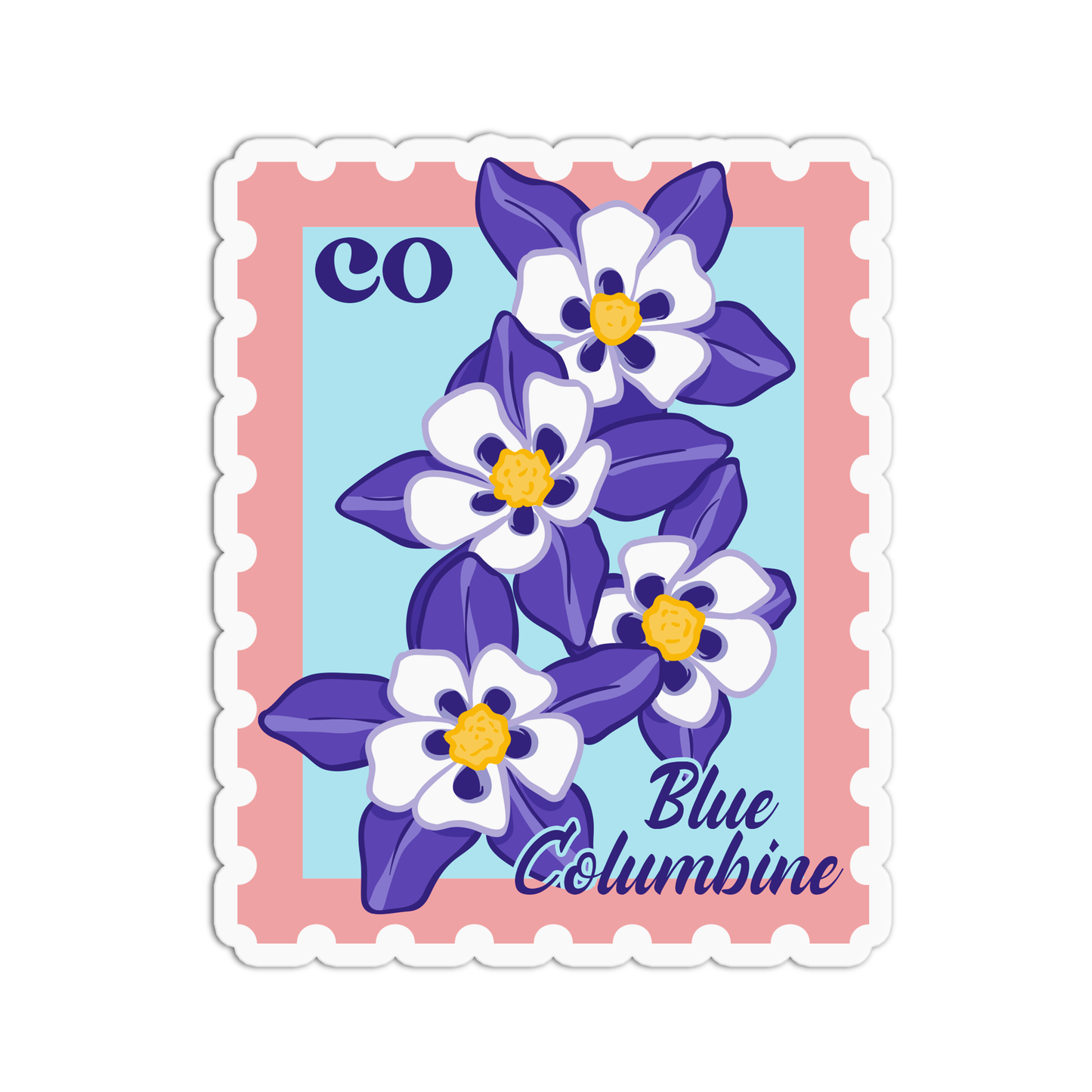 Colorado Blue Columbine State Flower Stickers