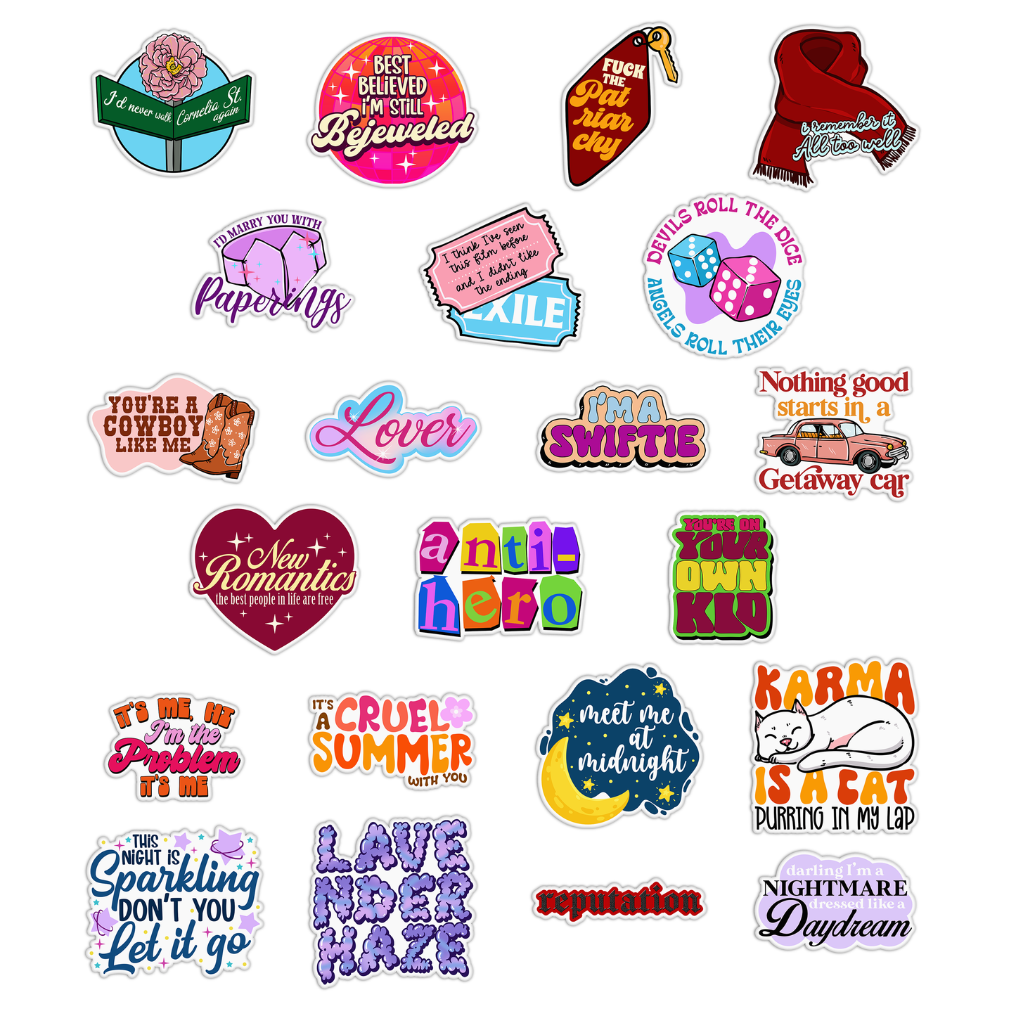 Taylor Swift Sticker Pack GirlsPrintingHouse taylor-swift-sticker-pack-girlsprintinghouse