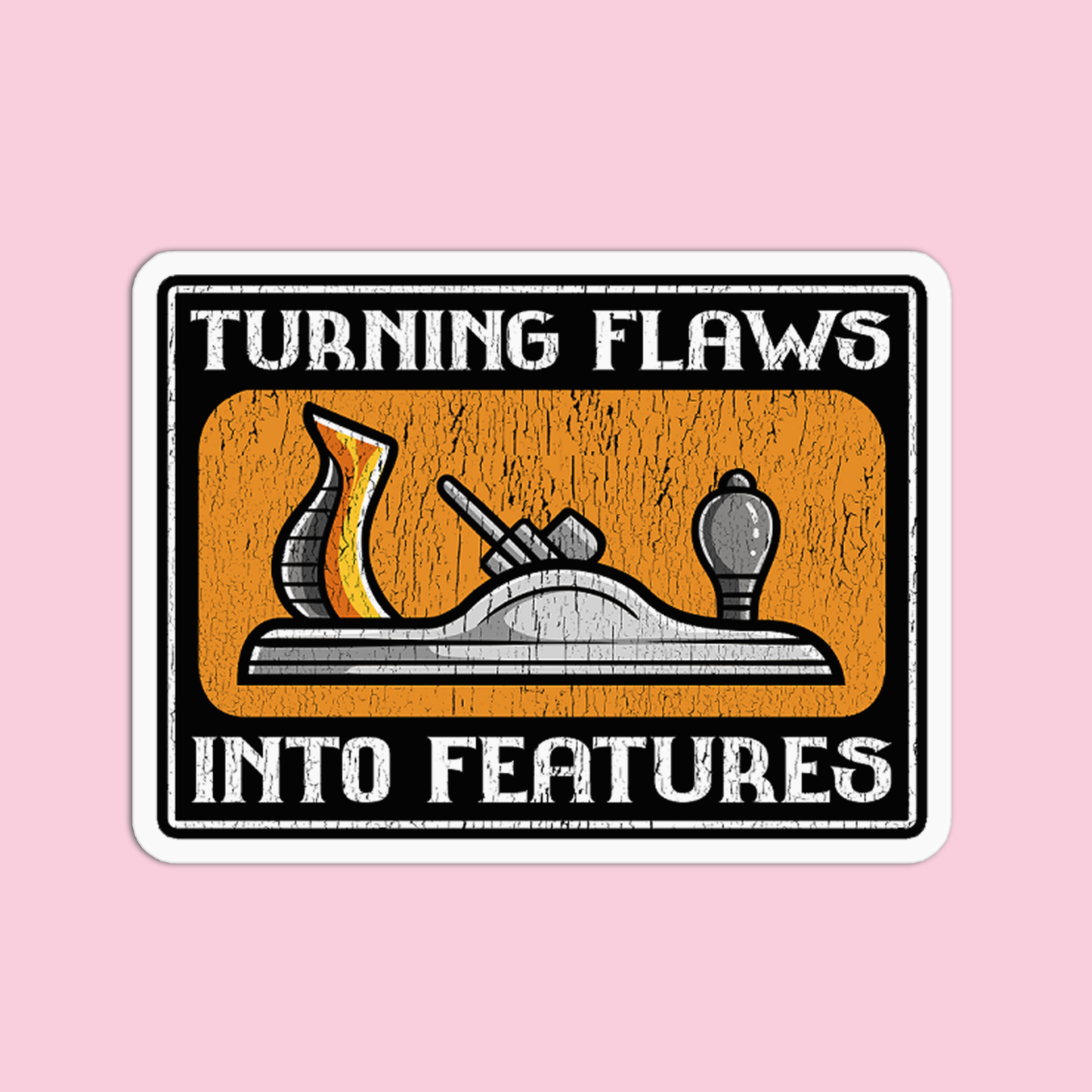 Turning flaws into features Utility Worker Sticker