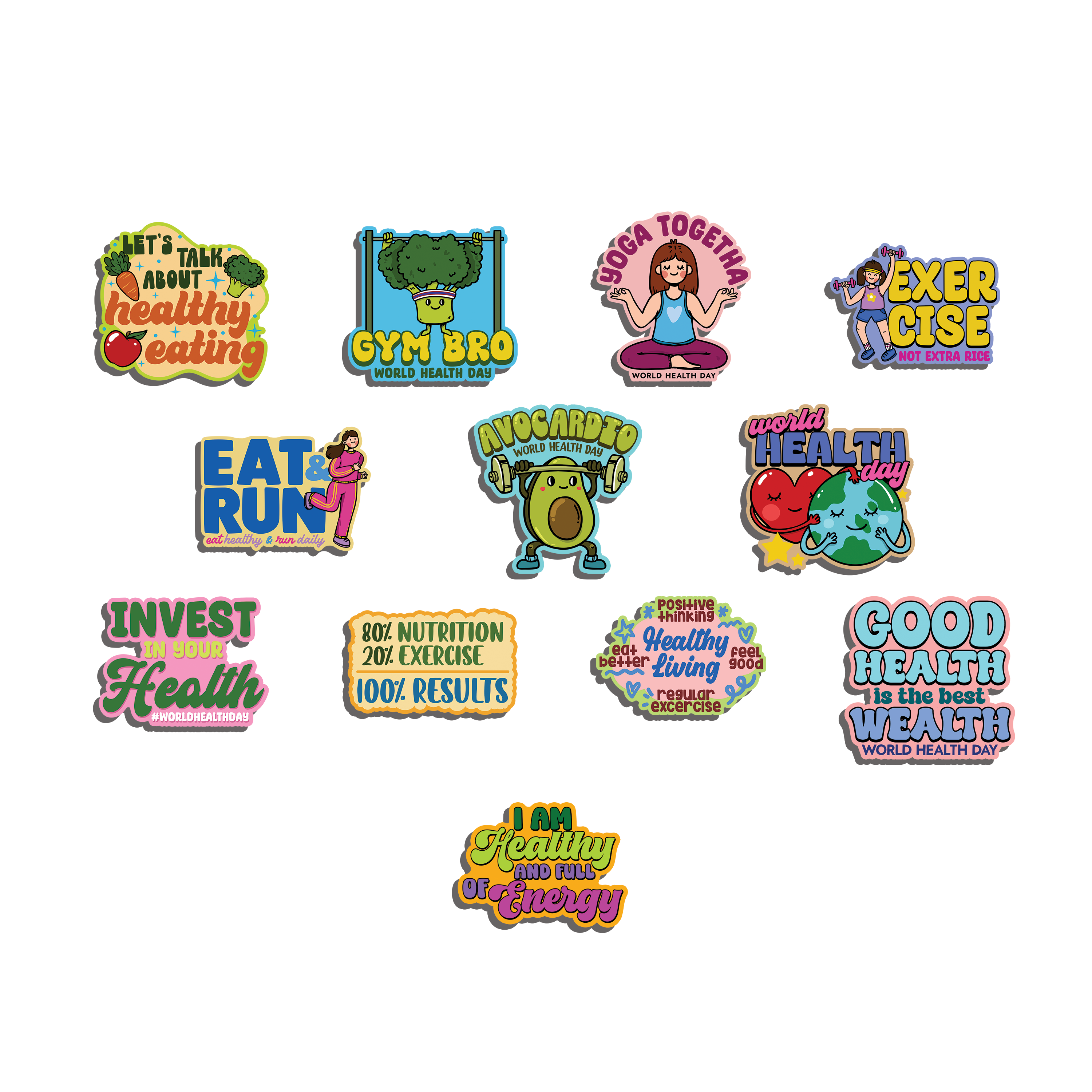 Health Day Sticker World Health Day Sticker Pack – GirlsPrintingHouse