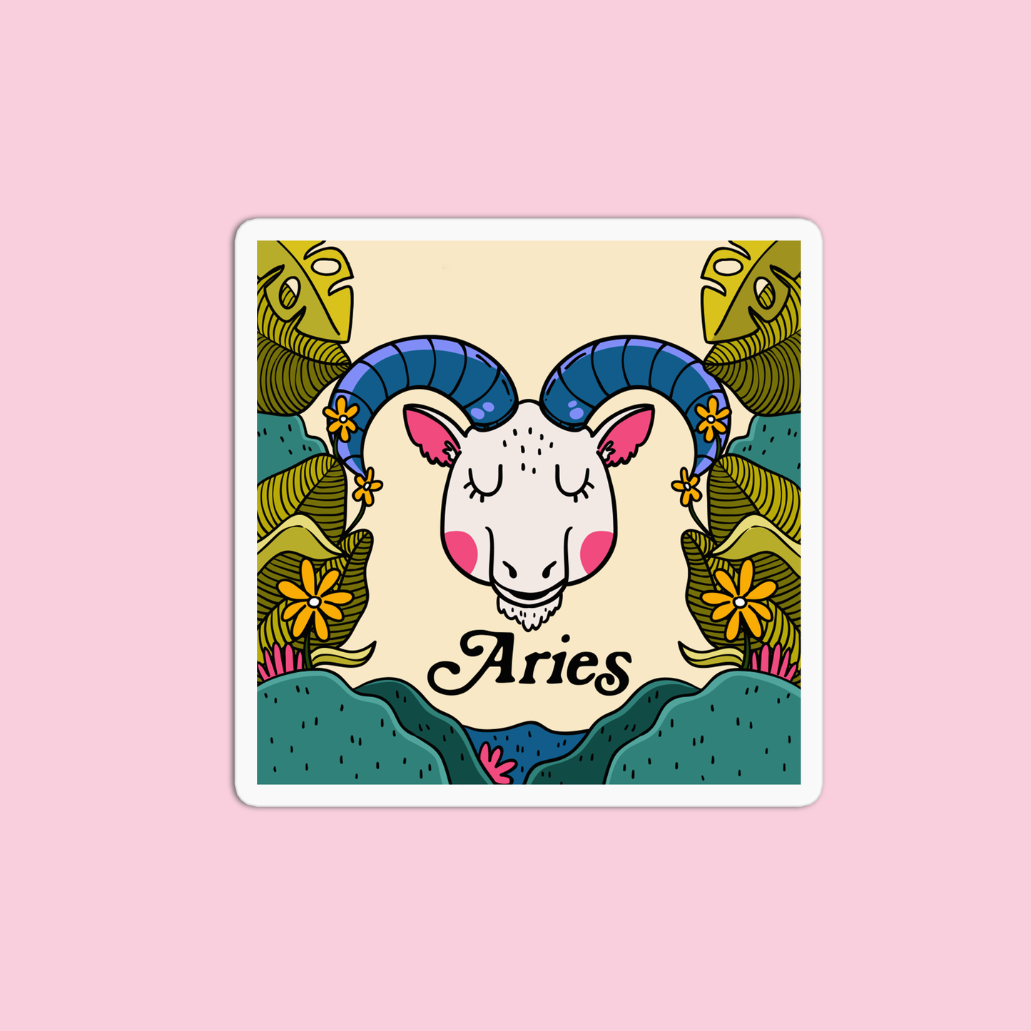 Aries Zodiac Sign Sticker