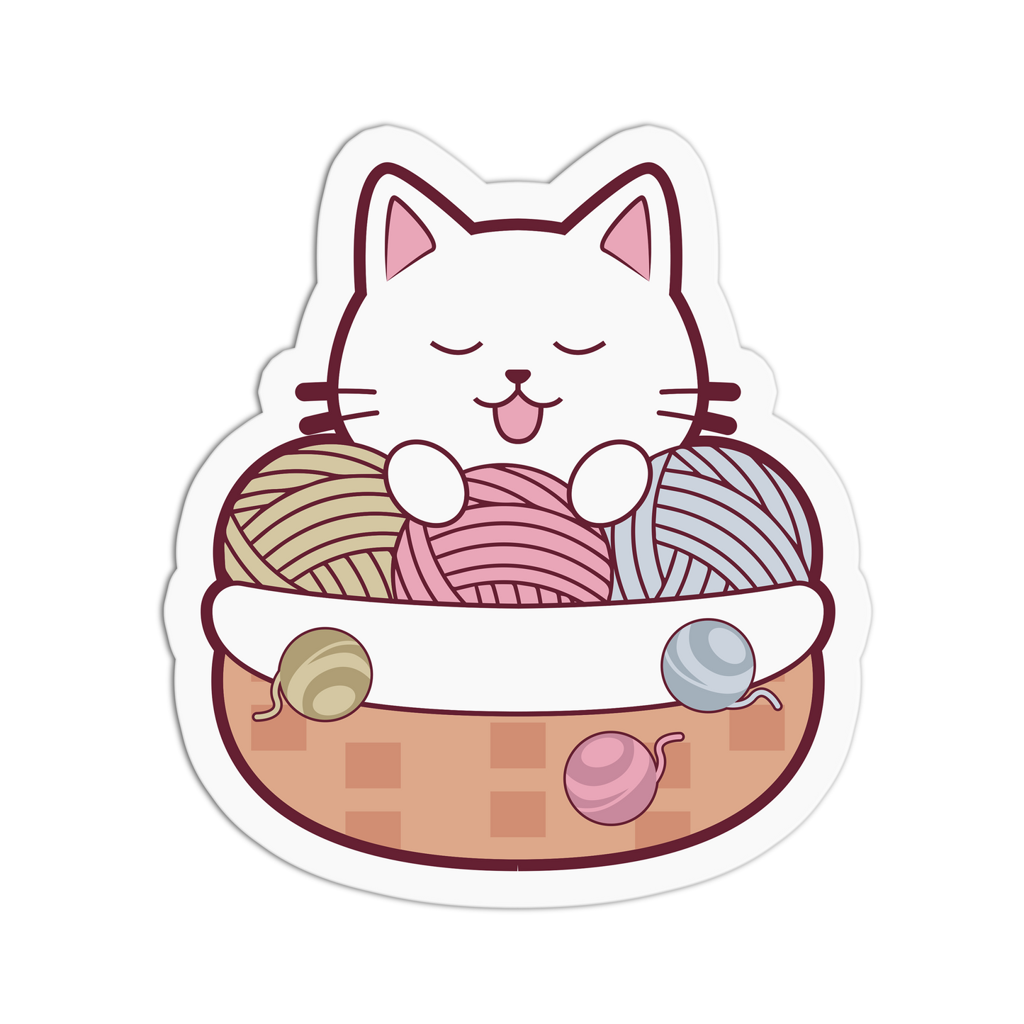 Yarn Basket Buddy Cat Series Stickers