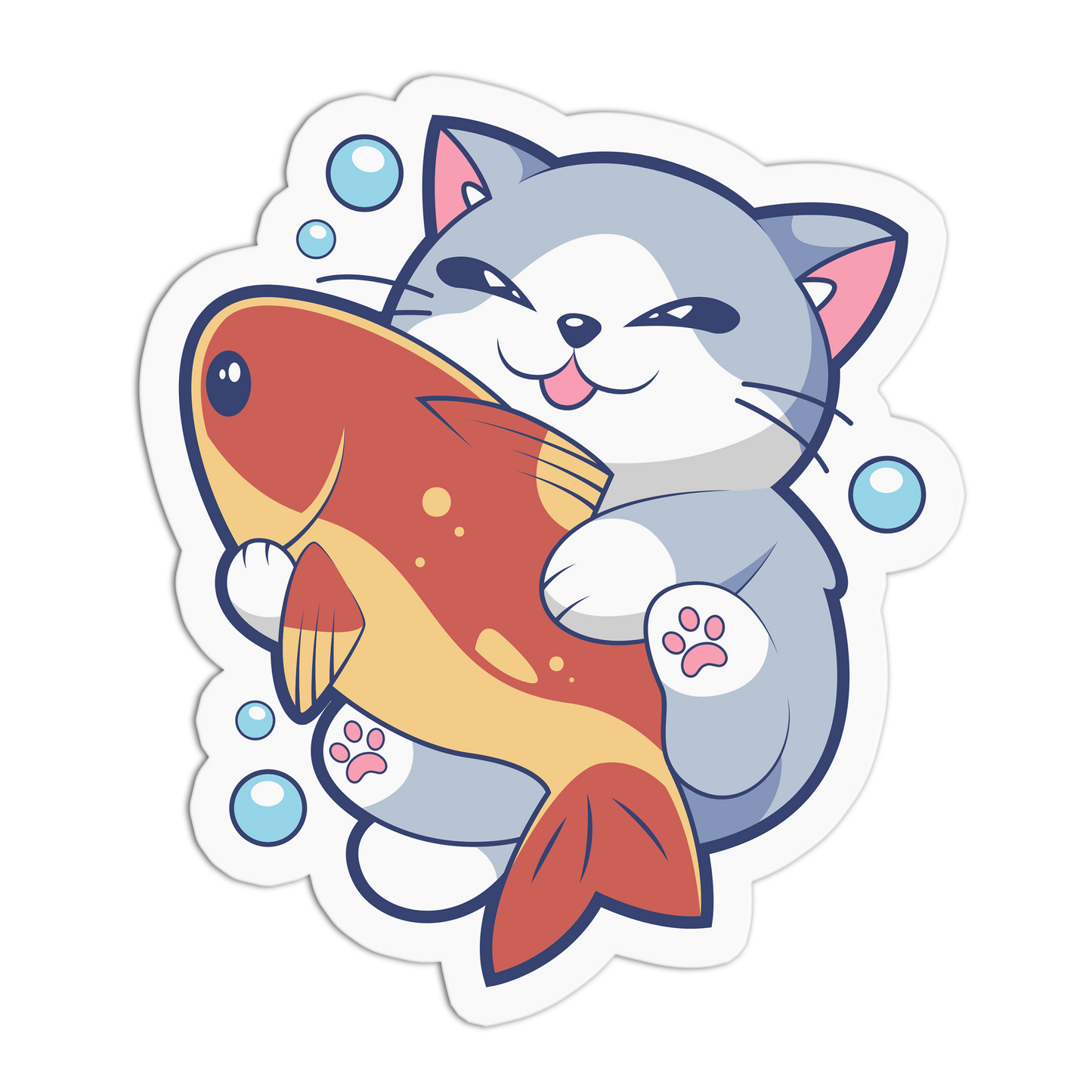 Fishy Hug Cat Series Stickers