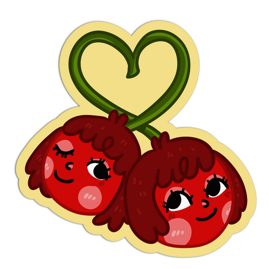 Love-Bound Twins Cherries Stickers