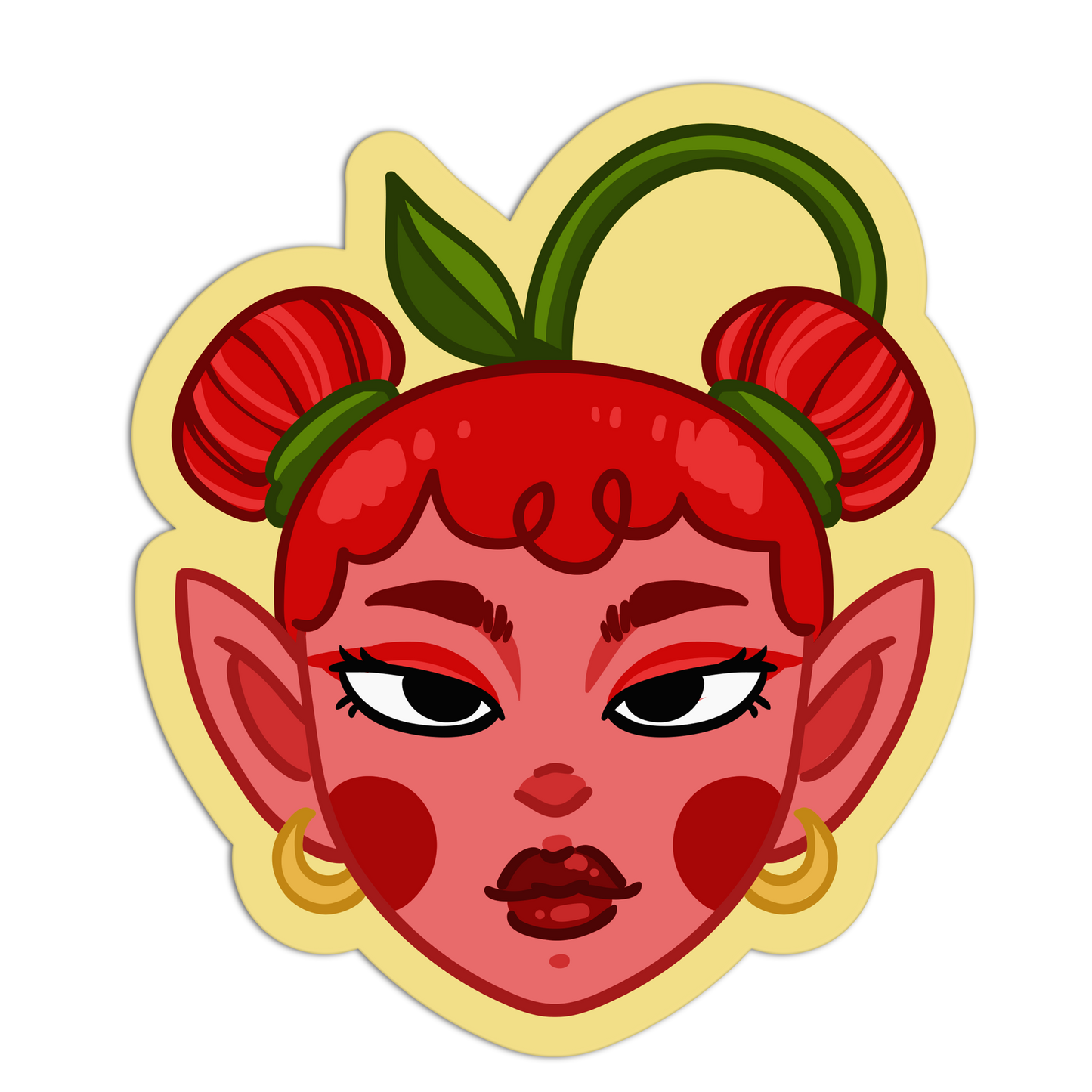 Braided Berry Elf Cherries Stickers